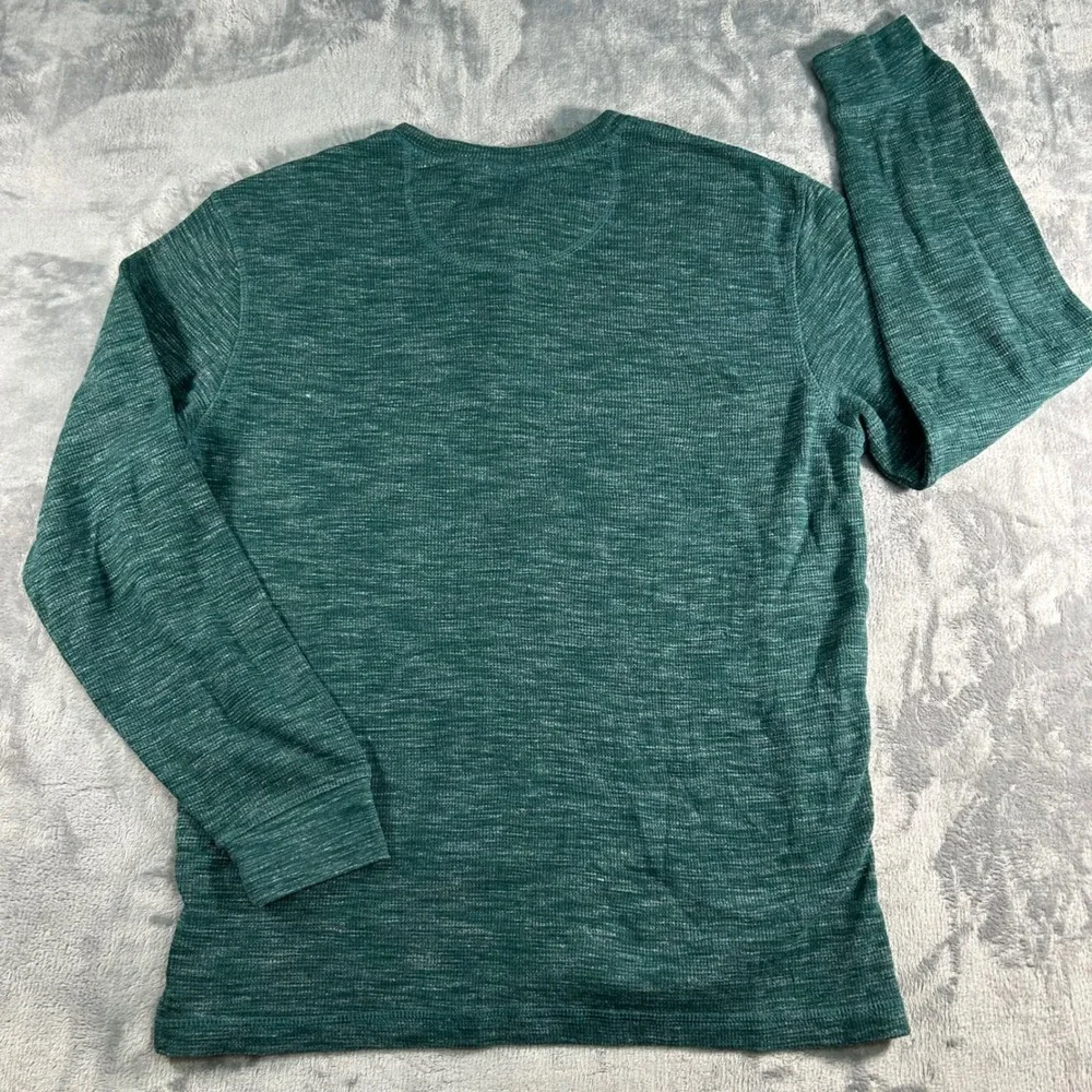 U.S. Polo Assn. Men's Green Heathered Long‎ Sleeve Henley Thermal Shirt Size L
